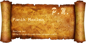 Panik Maxima névjegykártya